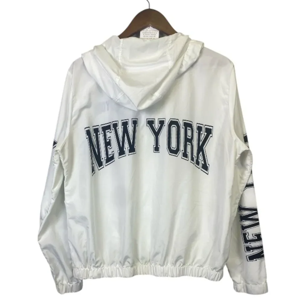 NEW YORK White Windbreaker Jacket / XL